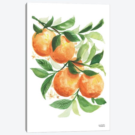 Oranges Watercolor I Canvas Print #MMP40} by Michelle Mospens Art Print