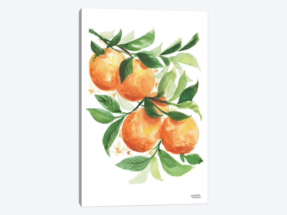 Oranges Watercolor I by Michelle Mospens 1-piece Canvas Art Print