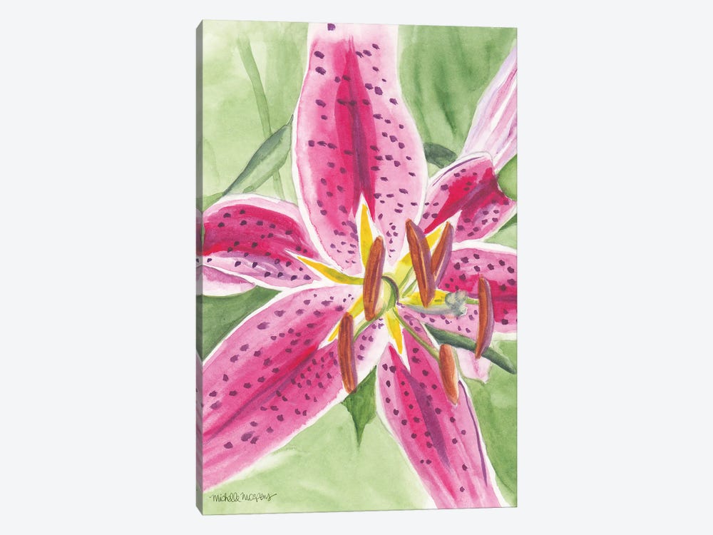 Watercolor Stargazer Lily I by Michelle Mospens 1-piece Canvas Wall Art
