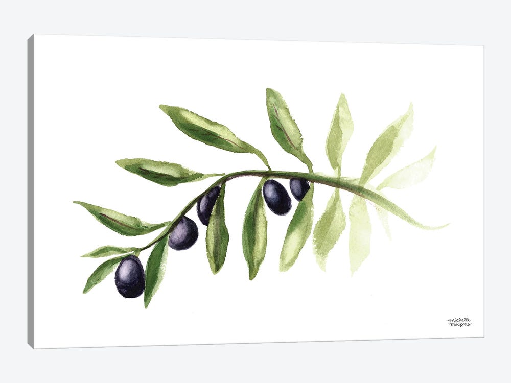 Olive Branch Watercolor I by Michelle Mospens 1-piece Art Print