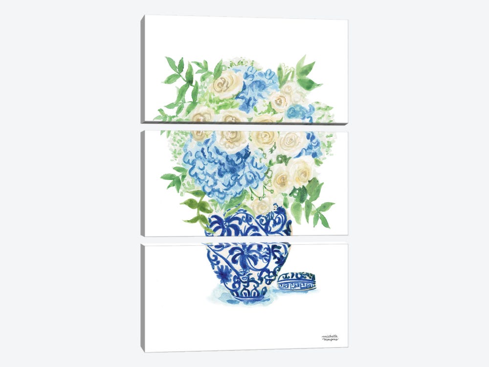 Ginger Jar XVII Watercolor by Michelle Mospens 3-piece Canvas Art Print