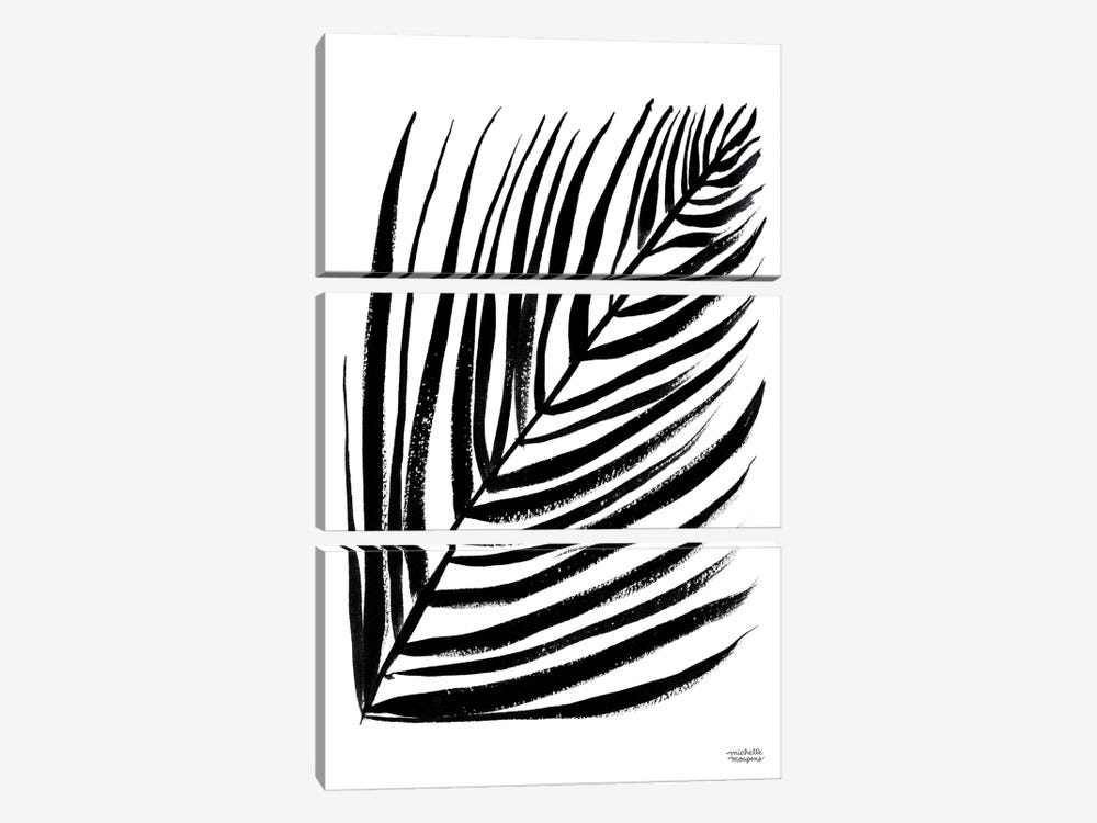 Black And White Frond I by Michelle Mospens 3-piece Canvas Print