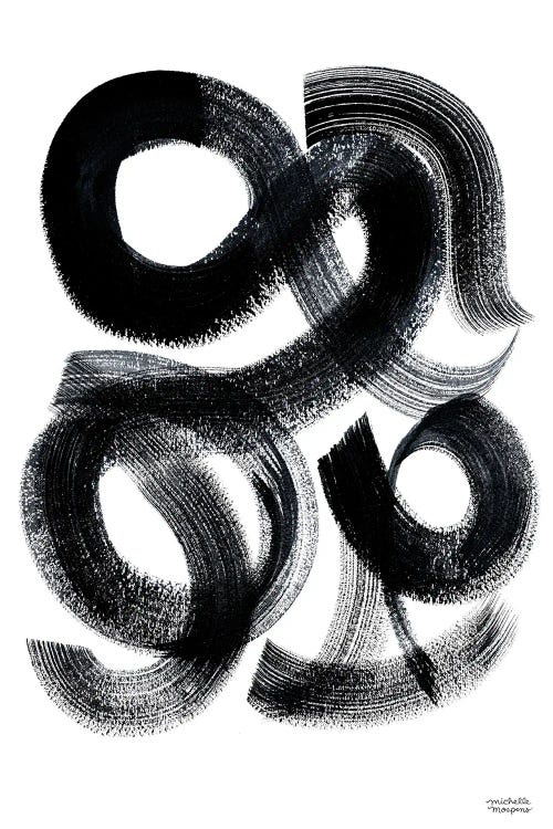 Black Brushstrokes II Abstract Art