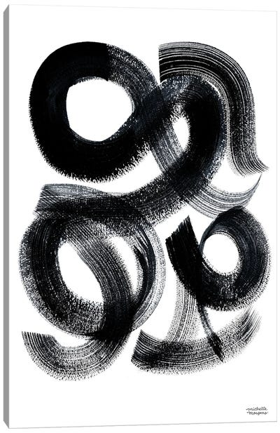 Black Brushstrokes II Abstract Art Canvas Art Print - Michelle Mospens