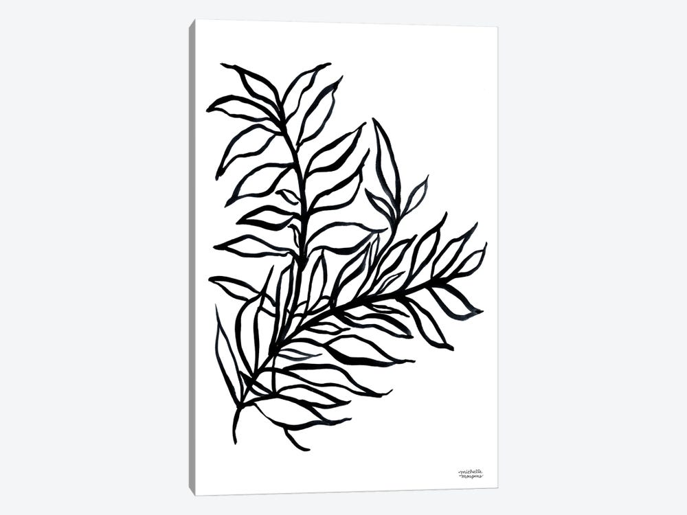 Black And White Botanical II by Michelle Mospens 1-piece Canvas Artwork