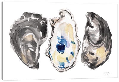 Oyster VIII Watercolor Canvas Art Print - Oyster Art
