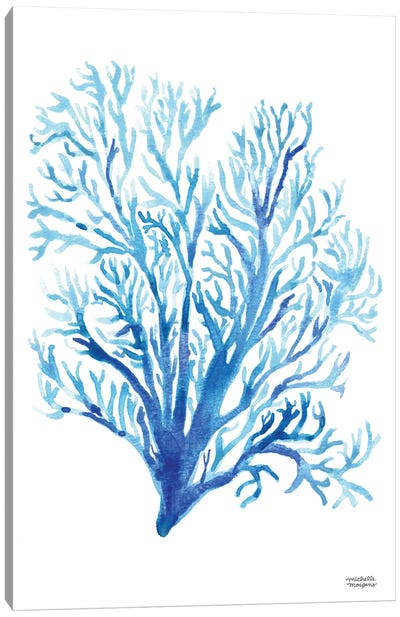Coastal Coral Watercolor Canvas Art Print - Michelle Mospens
