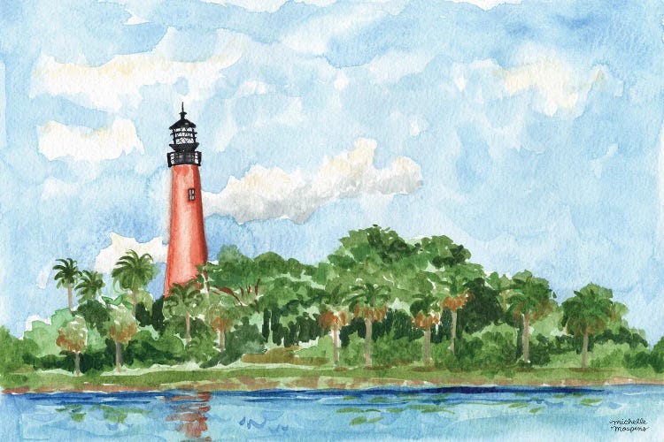 Jupiter Lighthouse Florida Watercolor