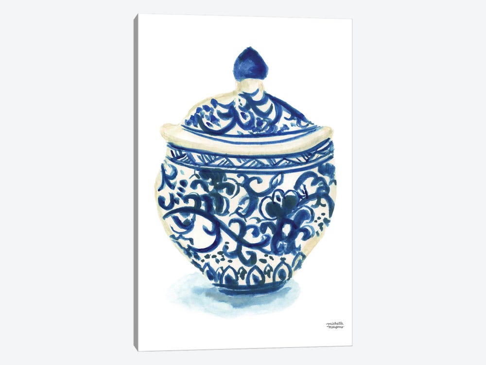 Ginger Jar II Watercolor by Michelle Mospens 1-piece Canvas Wall Art