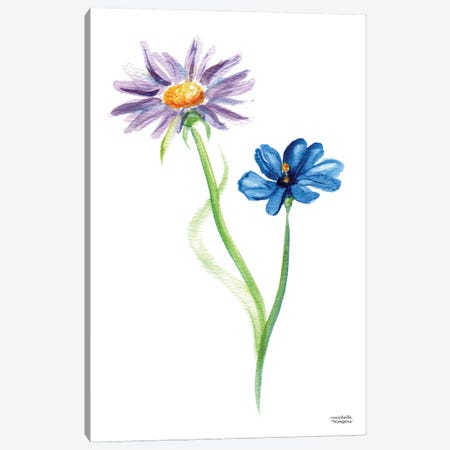 Wildflower Duo Watercolor Canvas Print #MMP86} by Michelle Mospens Canvas Wall Art