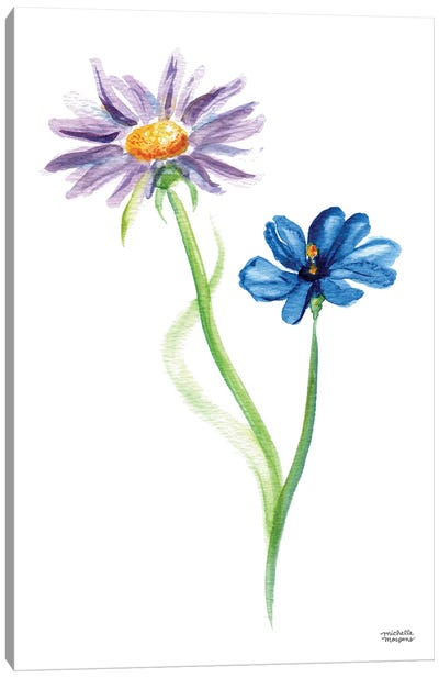 Wildflower Duo Watercolor Canvas Art Print - Michelle Mospens