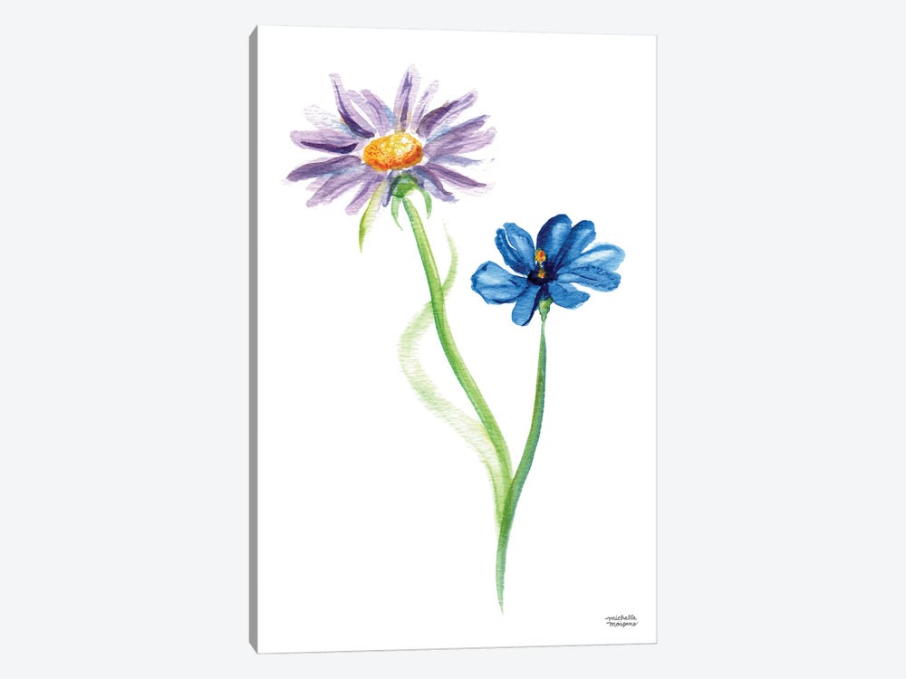 Wildflower Duo Watercolor by Michelle Mospens 1-piece Art Print