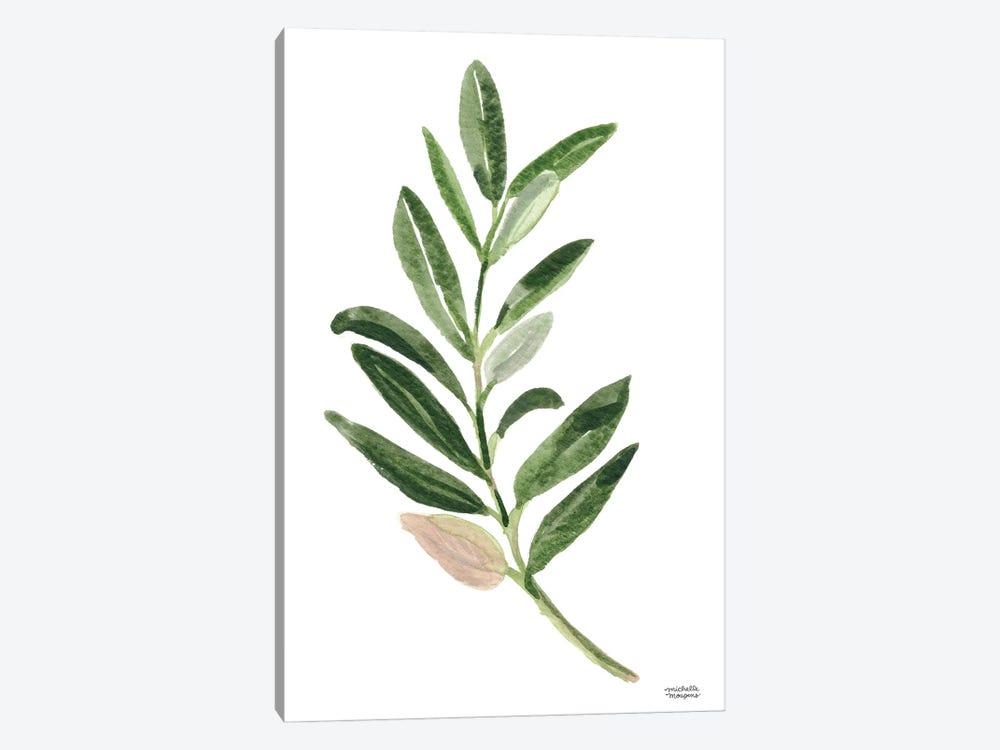 Olive Branch I Watercolor by Michelle Mospens 1-piece Canvas Print