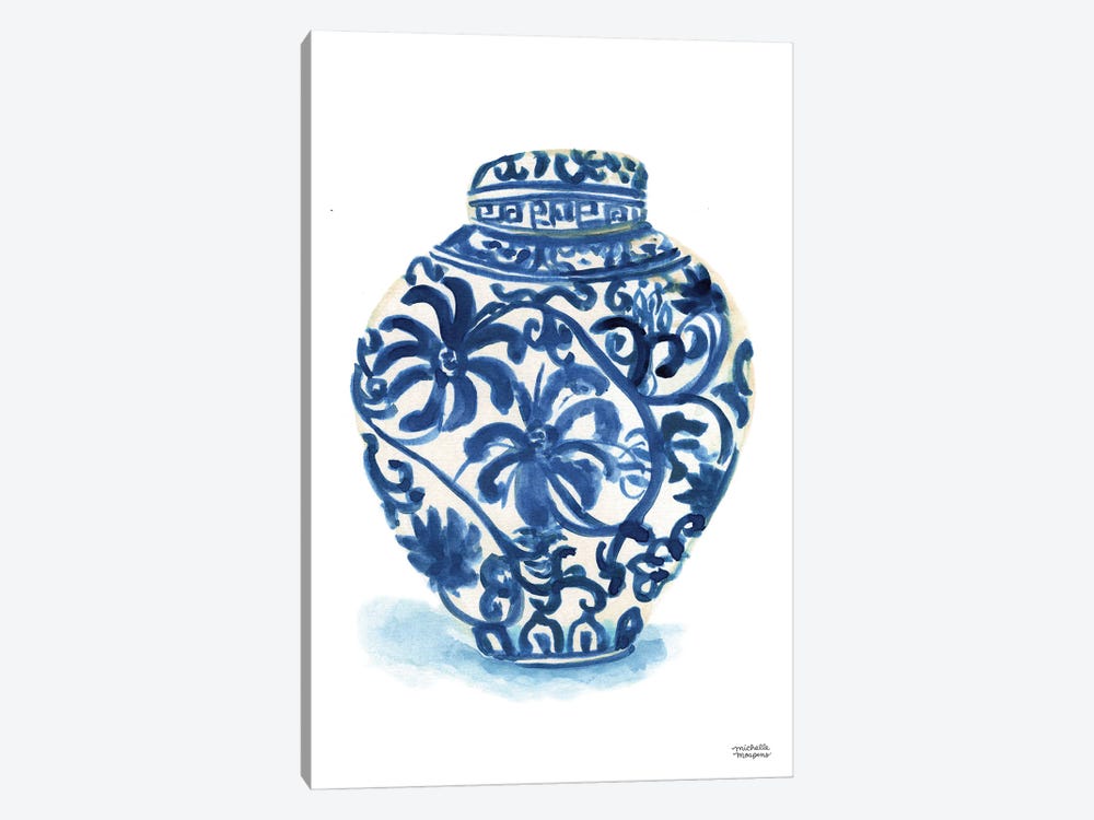 Ginger Jar III Watercolor by Michelle Mospens 1-piece Canvas Print