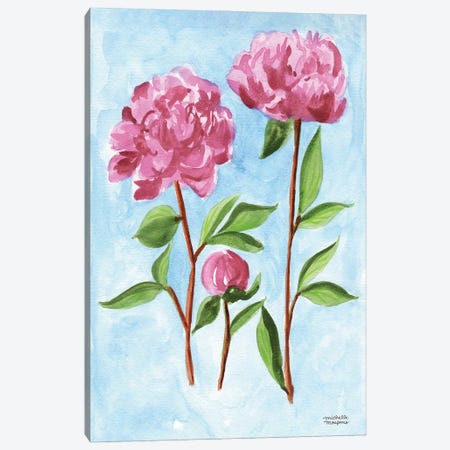 Peony Gardener Watercolor Canvas Print #MMP93} by Michelle Mospens Canvas Art
