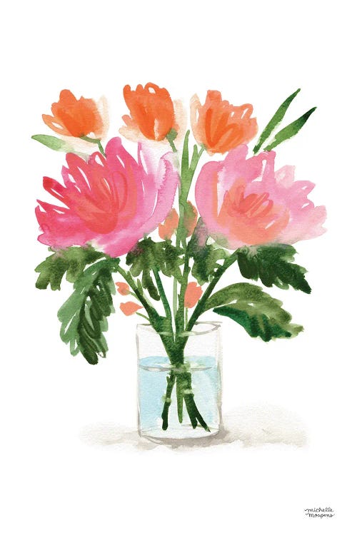 Painterly Bouquet Still Life III Watercolor