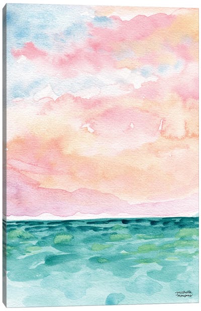 Watercolor Abstract Seascape III Canvas Art Print - Michelle Mospens