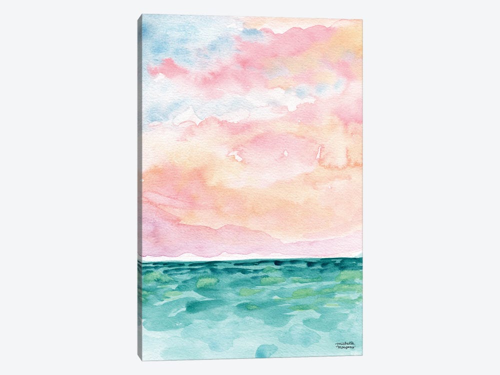 Watercolor Abstract Seascape III by Michelle Mospens 1-piece Canvas Wall Art