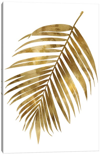 Gold Palm I Canvas Art Print - Gold & White Art