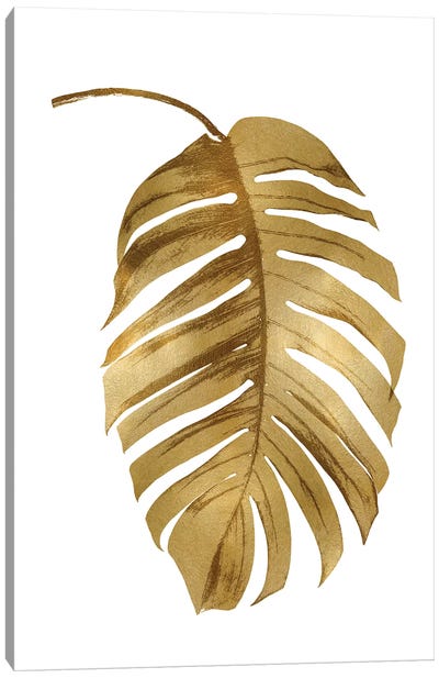 Gold Palm II Canvas Art Print - Gold & White Art