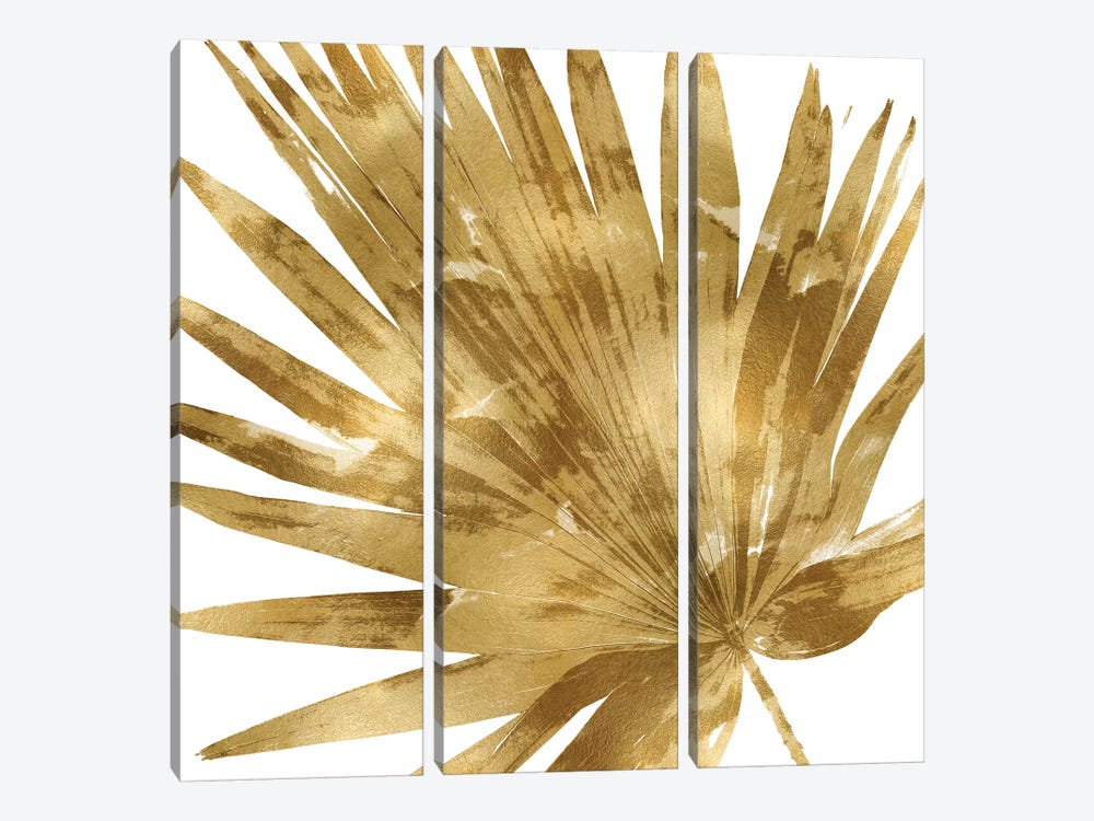 Gold Palm, Close-Up IV by Melonie Miller 3-piece Canvas Wall Art