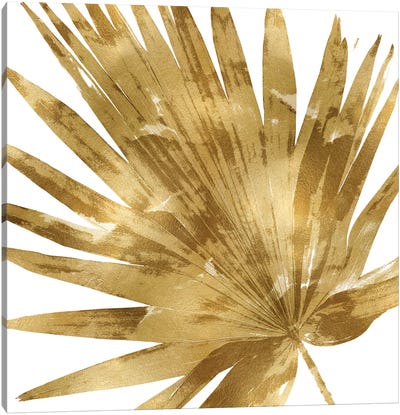 Gold Palm, Close-Up IV Canvas Art Print - Black, White & Gold Art