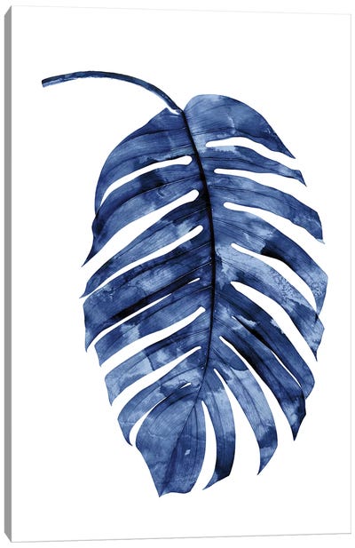 Indigo Palm II Canvas Art Print - Tropical Leaf Art