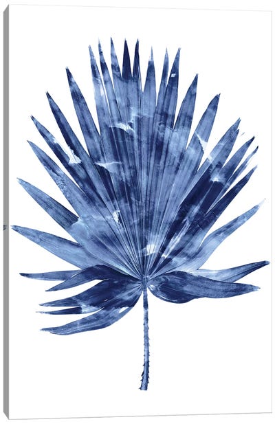 Indigo Palm IV Canvas Art Print - Tropical Leaf Art