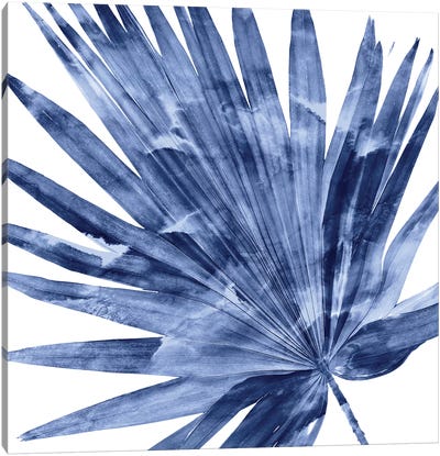Indigo Palm, Close-Up IV Canvas Art Print - Leaf Art