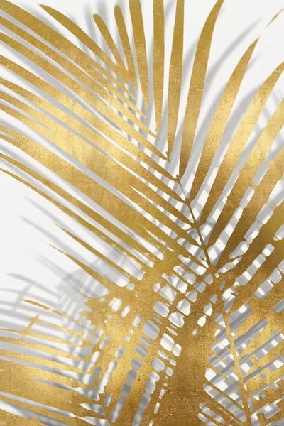 Tropical Leaves: Palm Shadows Gold I by Melonie Miller