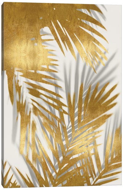 Palm Shadows Gold II Canvas Art Print