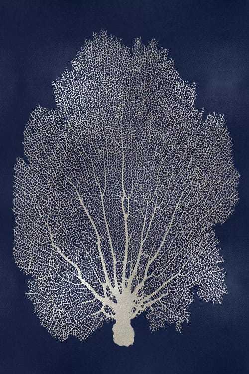 Sea Fan Silver on Blue II