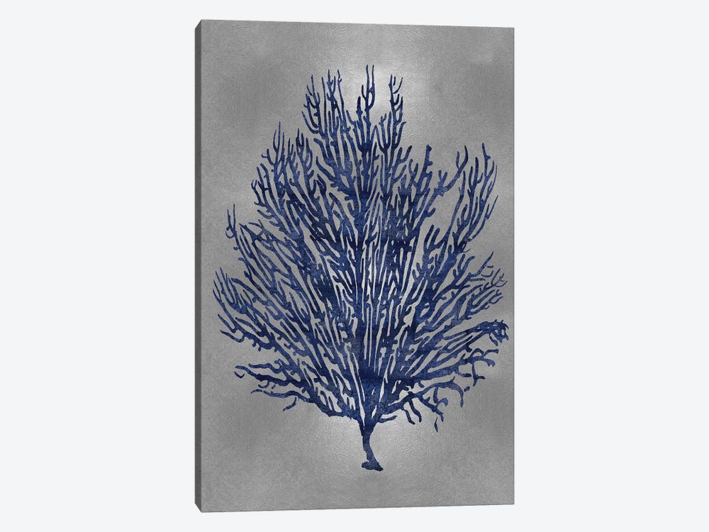 Blue On Silver V by Melonie Miller 1-piece Canvas Artwork