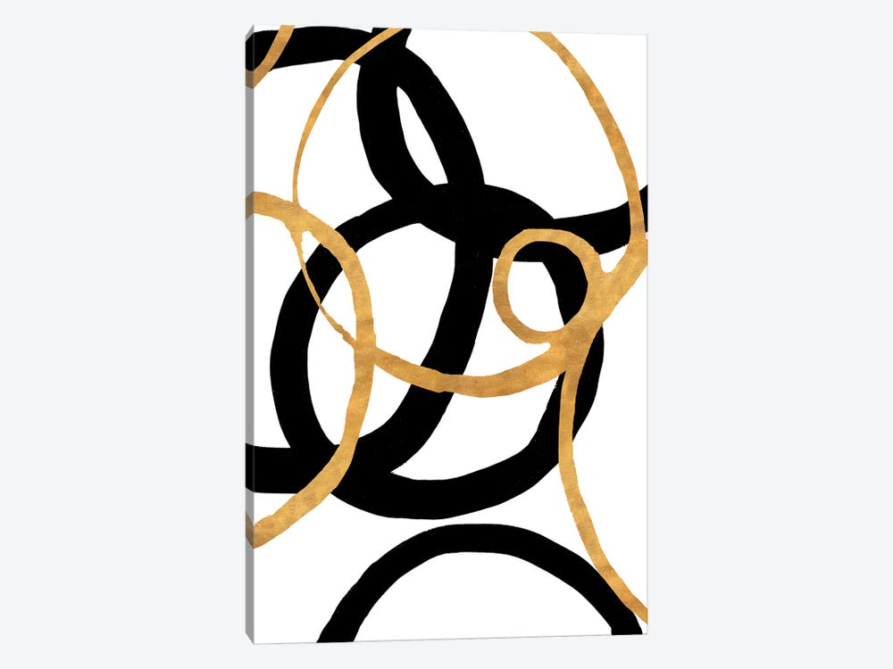 Black and Gold Stroke II by Megan Morris 1-piece Canvas Art