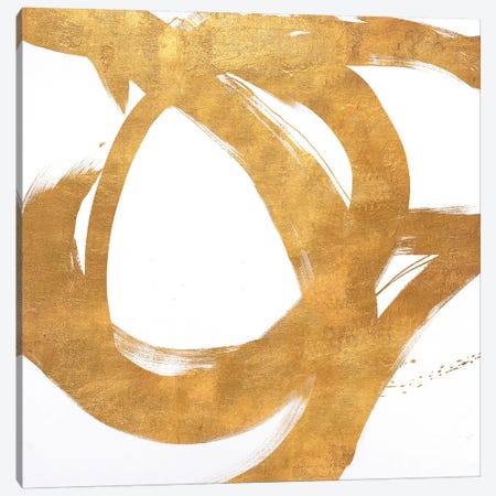 Gold Circular Strokes I Canvas Print #MMS2} by Megan Morris Canvas Print