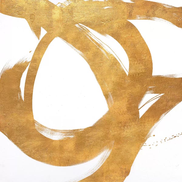 Megan Morris: Gold Circular Strokes I by Megan Morris