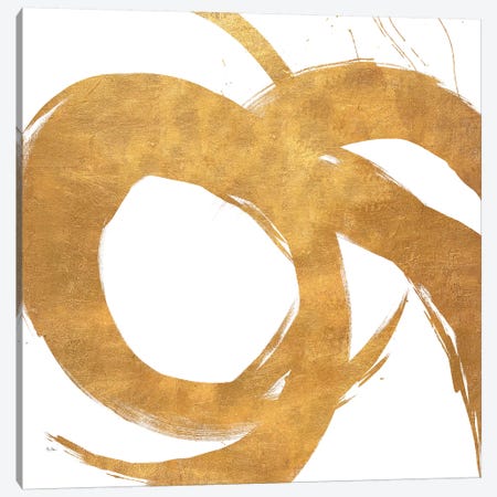 Gold Circular Strokes II Canvas Print #MMS3} by Megan Morris Art Print
