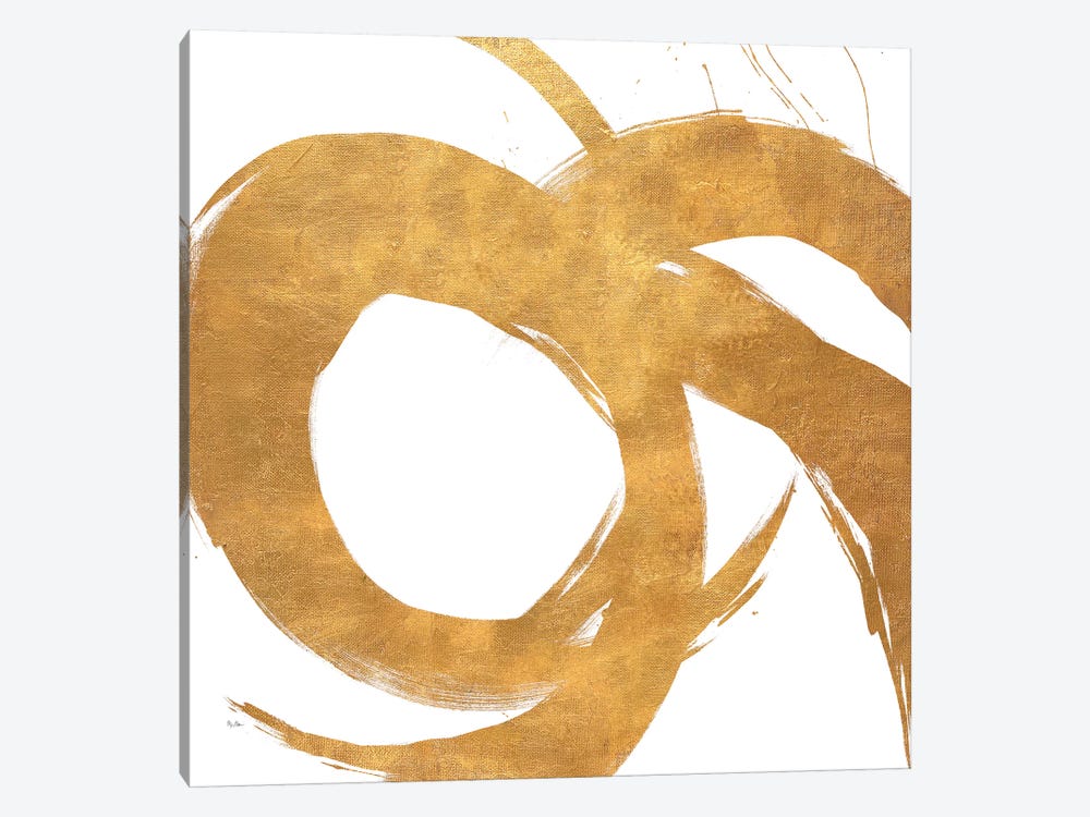 Gold Circular Strokes II by Megan Morris 1-piece Art Print