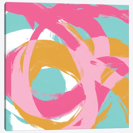Pink Circular Strokes I Canvas Print #MMS4} by Megan Morris Canvas Art