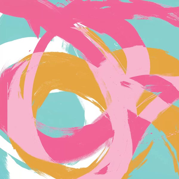 Megan Morris: Pink Circular Strokes I by Megan Morris