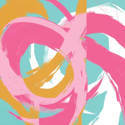 Pink Circular Strokes II by Megan Morris canvas print