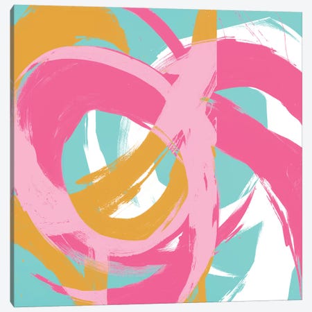 Pink Circular Strokes II Canvas Print #MMS5} by Megan Morris Canvas Art