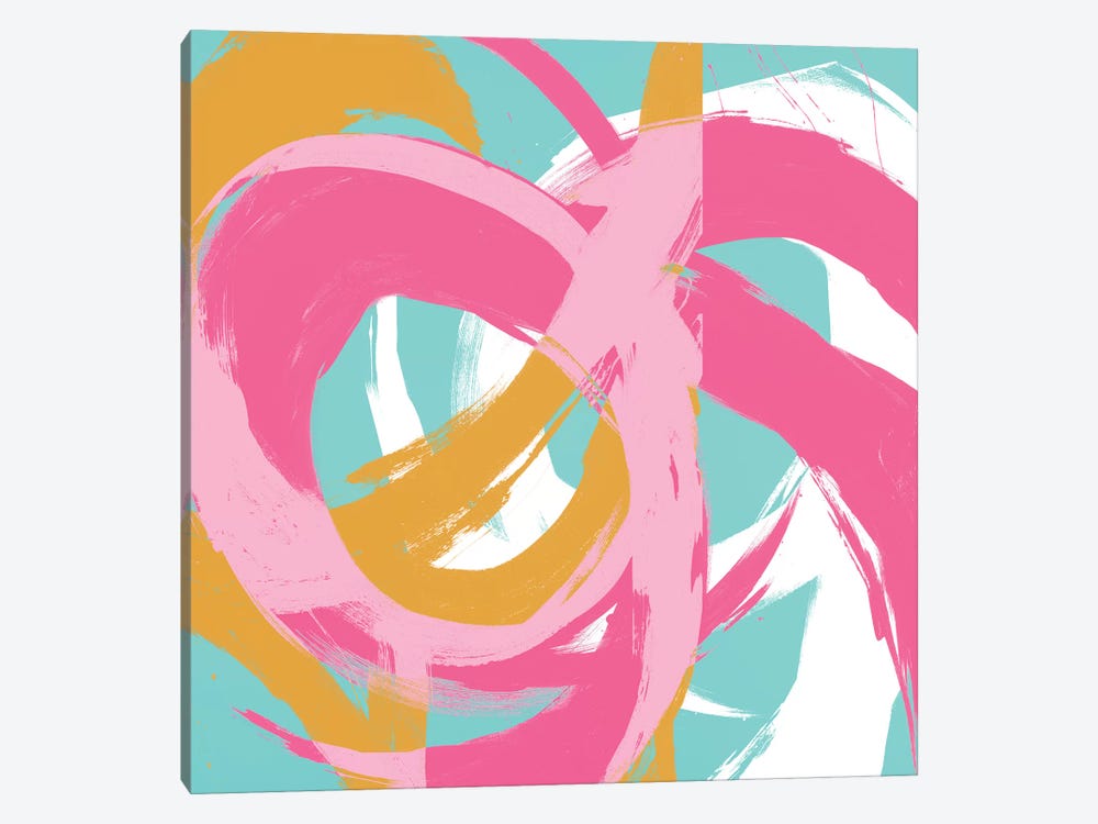 Pink Circular Strokes II by Megan Morris 1-piece Art Print