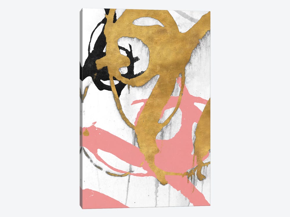 Rose Gold Strokes I by Megan Morris 1-piece Canvas Artwork