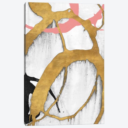 Rose Gold Strokes II Canvas Print #MMS7} by Megan Morris Canvas Artwork