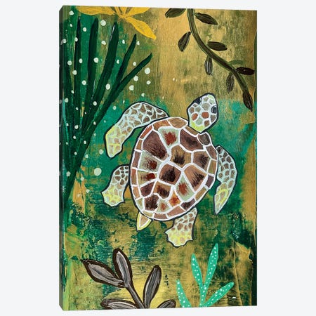 Sea Turtle Canvas Print #MMX100} by Magali Modoux Art Print
