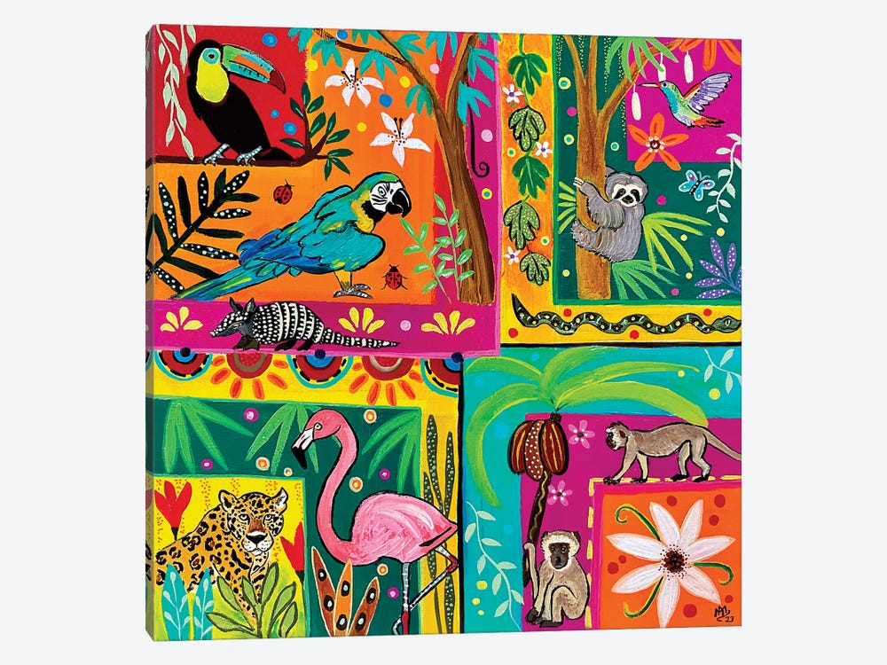 Squares Of The Rainforest by Magali Modoux 1-piece Canvas Art Print