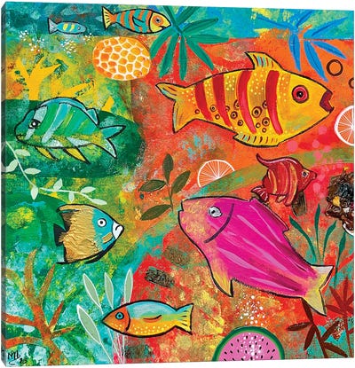 Underwater Traffic Jam Canvas Art Print - Magali Modoux