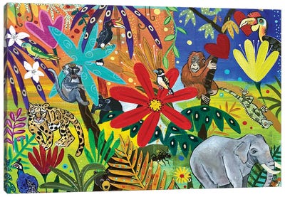 Jungle Of Borneo Canvas Art Print - Orangutan Art