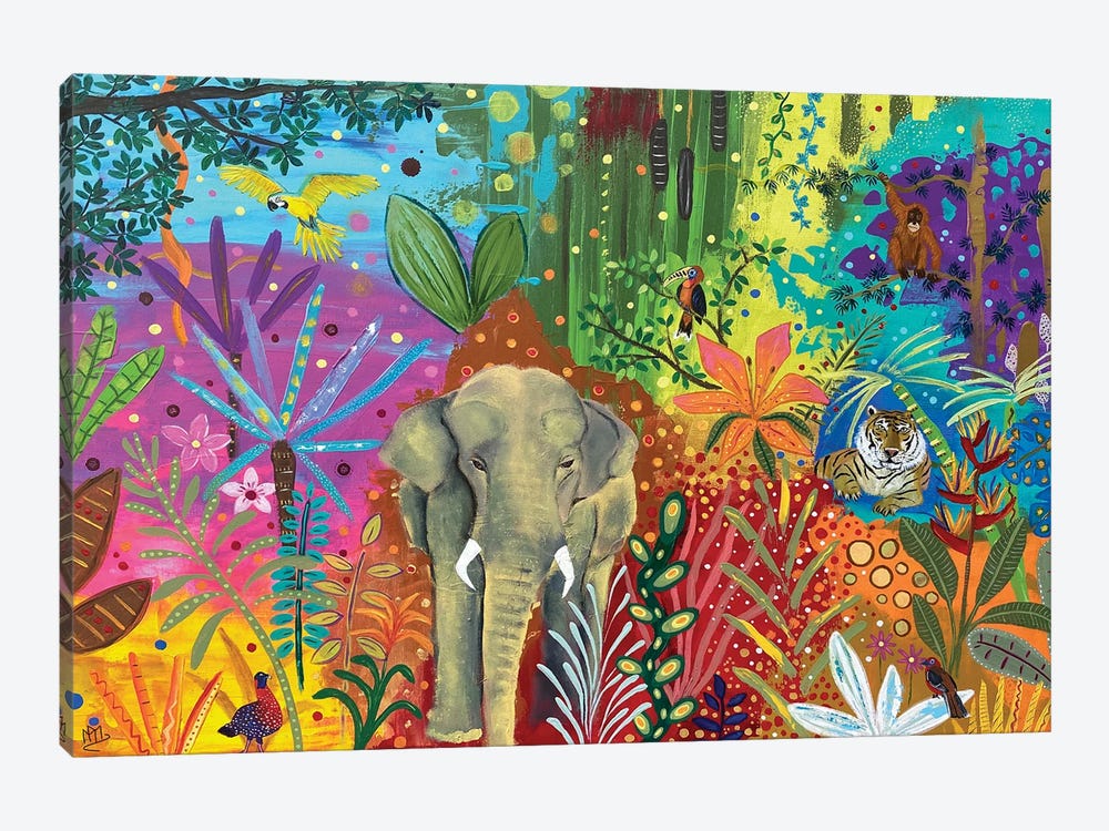 The Elephant Walk by Magali Modoux 1-piece Art Print